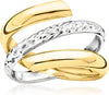 Italian 14Kt 2-Tone Gold Spiral Ring