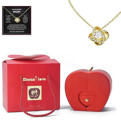 Eternal Rose Jewelry Box with Necklace Greeting Card for Girls Mother'S Day Valentine'S Day Wedding Birthday Anniversary Gift