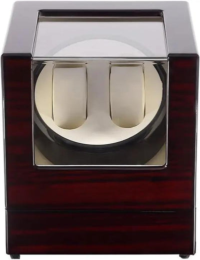 Automatic Watch Winder Box Luxury Wooden Watch Storage Case, Double Watch Winder with Quiet Motor 4 Rotation Mode for Father'S Day Gift for Him, Birthday Gift. Red