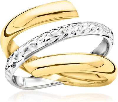 Italian 14Kt 2-Tone Gold Spiral Ring