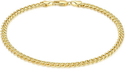 14K Gold Ankle Bracelets Gold Bracelets for Women the Style of Hip-Pop Ankle Bracelet for Women Non Tarnish 9,10,11