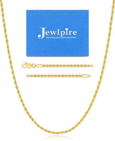 Silver Rope Chain/14K Gold Plated Chain Necklace for Men, 2.5Mm 3Mm 4Mm Chains for Men Women, Stainless Steel Necklace Chains, Mens Necklaces 16 18 20 22 24 26 Inch