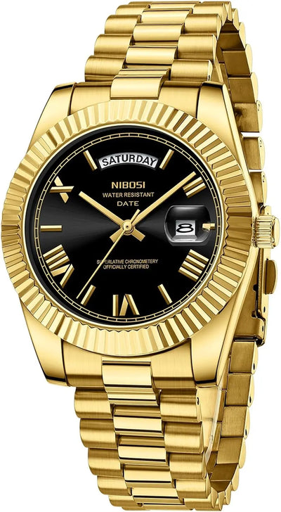 Men Watches Analog Quartz Stainless Steel Watches for Men Waterproof Business Classic Desiger Wrist Watch Day & Date