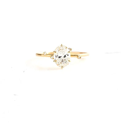 Elegant Geometry Egg Shape Crystal Gold Rings for Women Rings Jewelry 925 Sterling Silver Finger Rings Hearts Wedding Rings