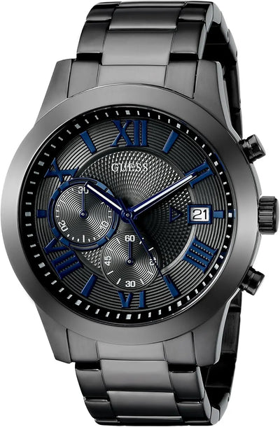 Men'S Stainless Steel Gunmetal Chronograph Bracelet Watch