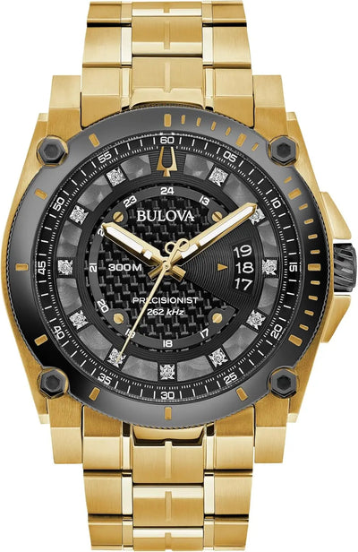 Men’S High Precisionist Quartz Icon Grey IP and Rose Gold Watch, Diamonds, 300M Water Resistant
