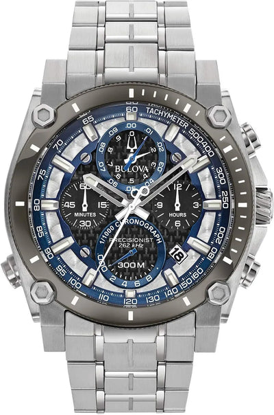 Men'S Icon High Precision Quartz Chronograph Watch, Curved Mineral Crystal
