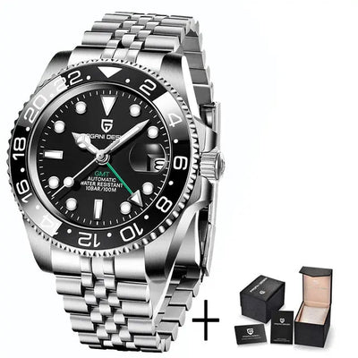 New  PD-1662 V5 Men Mechanical Watch Luxury Ceramic Bezel Automatic Watch 10Bar Waterproof Sapphire Glass GMT Watch